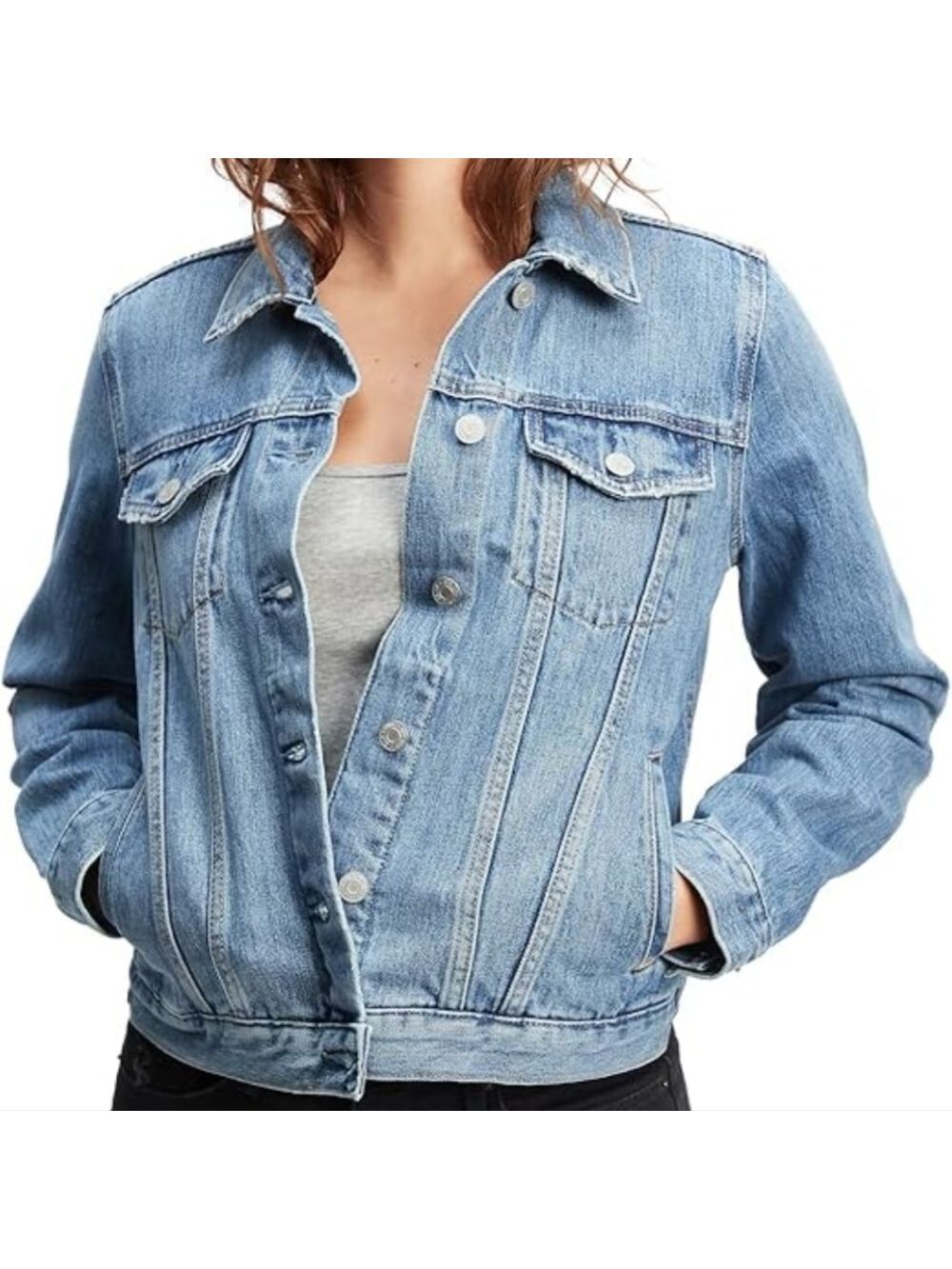 GAP Distressed Denim Jacket, Size XS